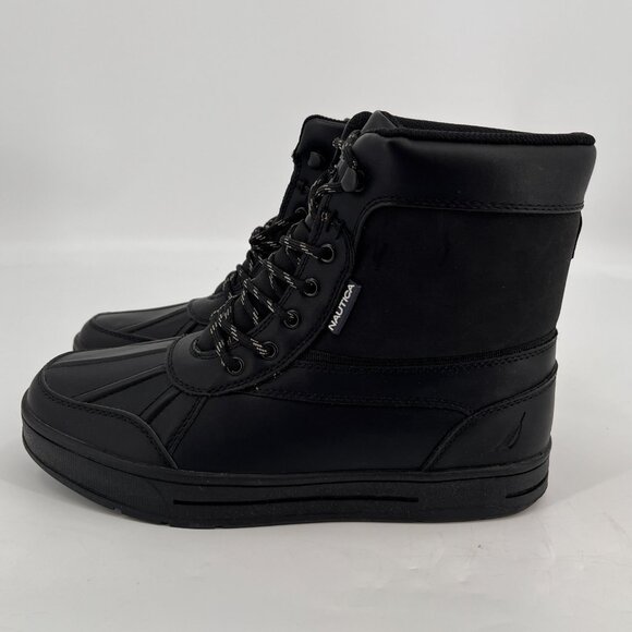 Nautica Lockview Mens Lined Duck Boots Size 8 Black New Damaged Box main image 9